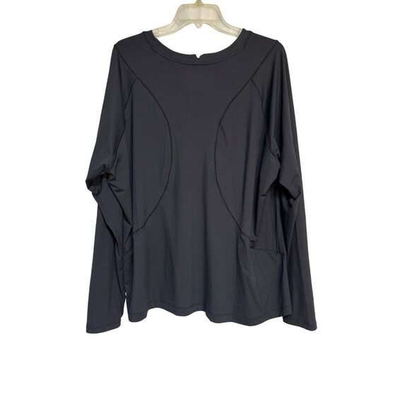 Athleta Womens Sunchaser Top 3X Long Sleeve Lightweight Black Polyester/Elastane - Picture 1 of 6